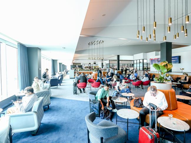 The revamped Qantas Domestic lounge at Melbourne Airport. Picture: Tim Carrafa