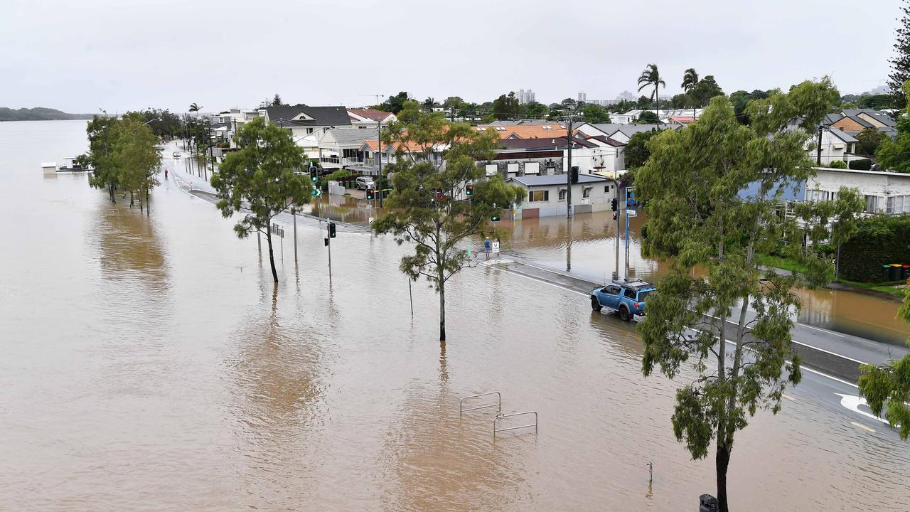 Bradman Ave remains closed as residents prepare for more rain and heavy flooding to hit the Sunshine Coast. Picture: Patrick Woods.