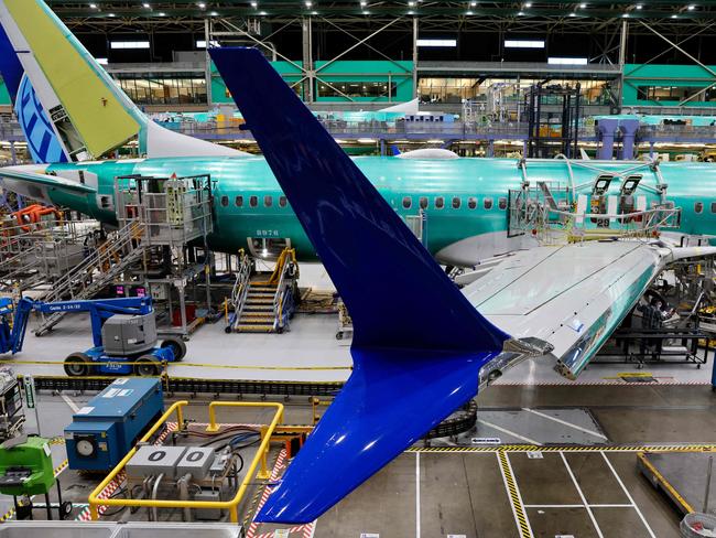 (FILES) A Boeing 737 MAX aircraft is assembled at the Boeing Renton Factory in Renton, Washington, on June 25, 2024. Boeing's CEO said on April 23, 2025, that China has 