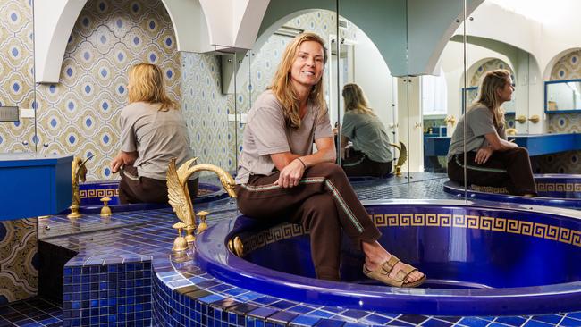 One of the bathrooms featured a golden swan tap. Sadly, the tap was stolen during a break-in after the photo was taken. Picture: Aaron Francis.