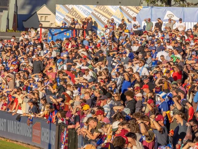 The crowd packed in at Norwood Oval. Picture: Ben Clark