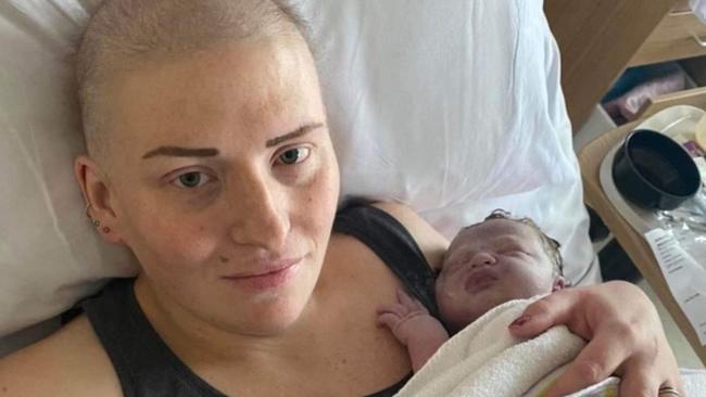 At 36 weeks, Jaxon, was delivered on May 4, 2020, so she could continue with further aggressive chemotherapy. Source: Supplied to Kidspot