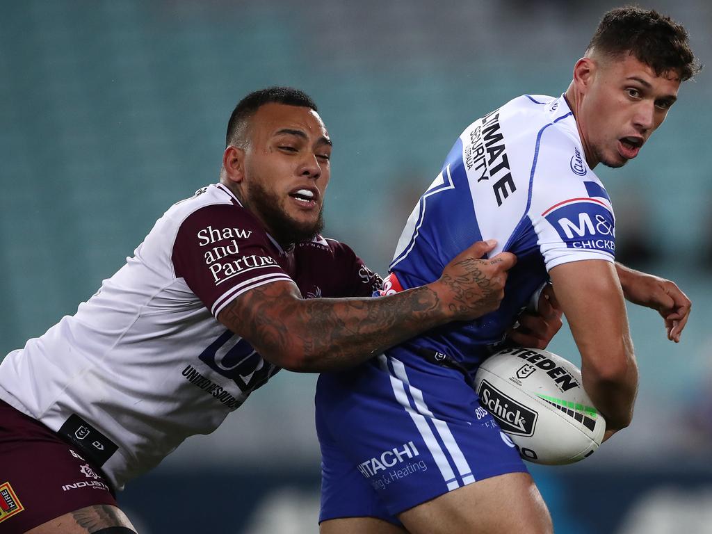 Canterbury five-eighth Jake Averillo is determined to be positive despite Canterbury’s continued pursuit of Penrith playmaker Matt Burton. Picture: Cameron Spencer/Getty Images.