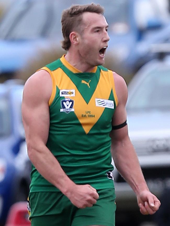 Leongatha star Tom Marriott is a big match performer. Picture Yuri Kouzmin