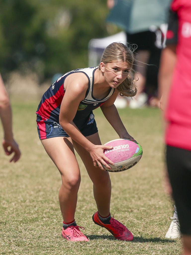 St Scholasticas V Rochedale Academy of Sport at the 2024 Gold Coast Titans All Schools Touch Football Picture: Glenn Campbell