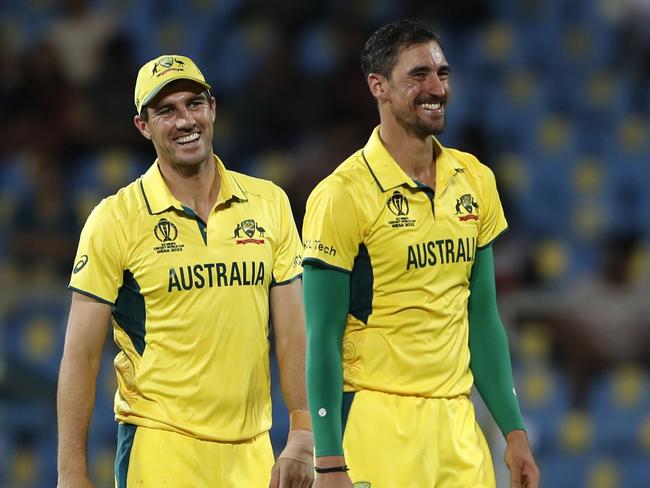 (L-R) Selectors may have to choose between the likes of (L-R) Pat Cummins and Mitchell Starc. Picture: Getty Images