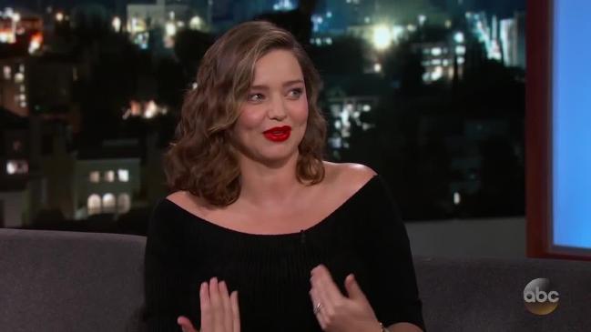 Miranda Kerr appeared on ABC's Jimmy Kimmel Live! - and opened up about her baby and how she met her SnapChat husband.