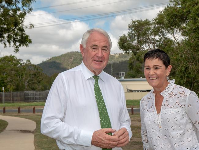 Lockyer Valley Mayor Tanya Milligan and Toowoomba Mayor Paul Antonio. Picture: Dominic Elsome