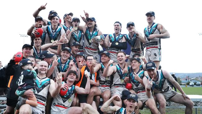 Cygnet celebrate winning the 2023 SFL premiership. Picture: Nikki Davis-Jones