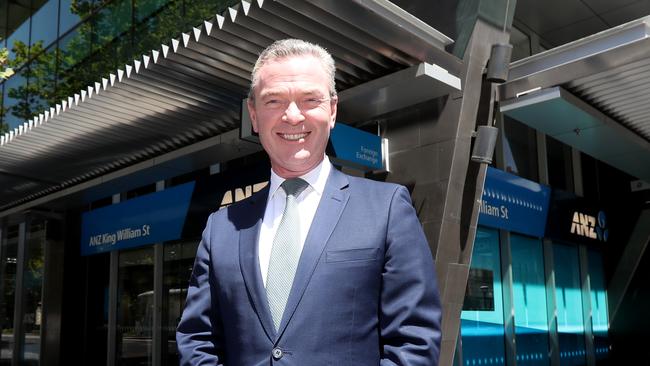 Minister for Defence Christopher Pyne speaks to media outside The Advertiser on Friday. Picture: Kelly Barnes/AAP