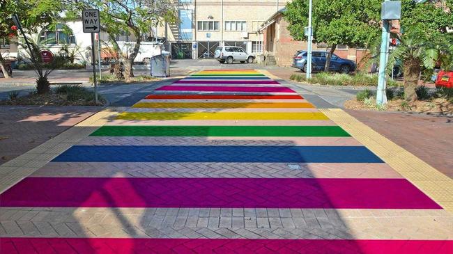 An artist's impression of the rainbow walkway in Magellan Street. Picture: Lismore City Council