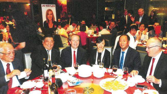 Huang Xiangmo pictured with former Labor leaders Bill Shorten and Luke Foley.