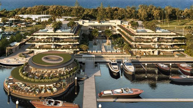 New artist impressions of the Mantaray Marina and Residences development on The Spit.