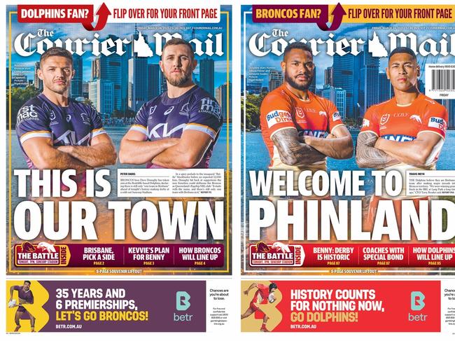 Front pages for Broncos Dolphins