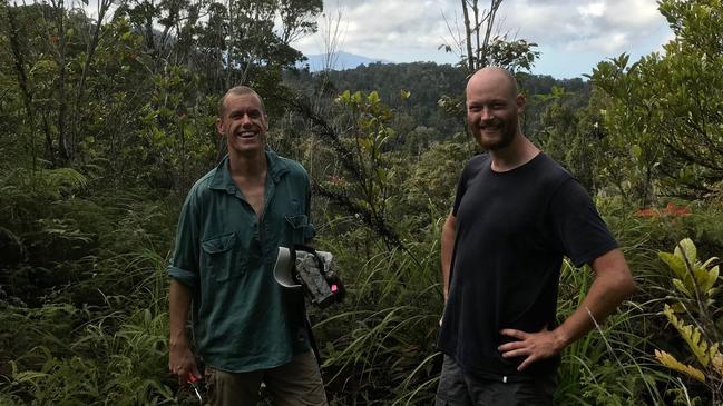 Conrad Hoskin and Hein Tholen exploring remote quoll habitat. Picture: Supplied