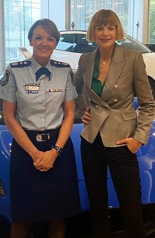 Police Commissioner Karen Webb with Kate Peck at an International Women’s Day lunch held at a Sydney Maserati showroom on Tuesday. Picture: Instagram