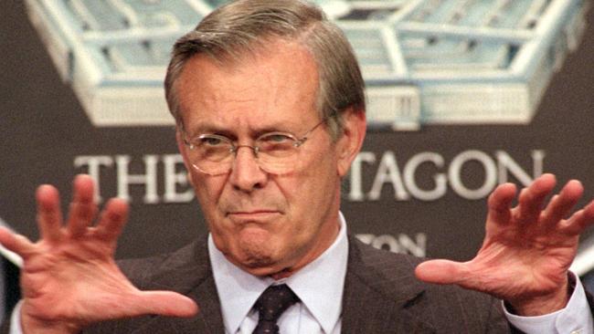 Former US Secretary of Defence Donald Rumsfeld.