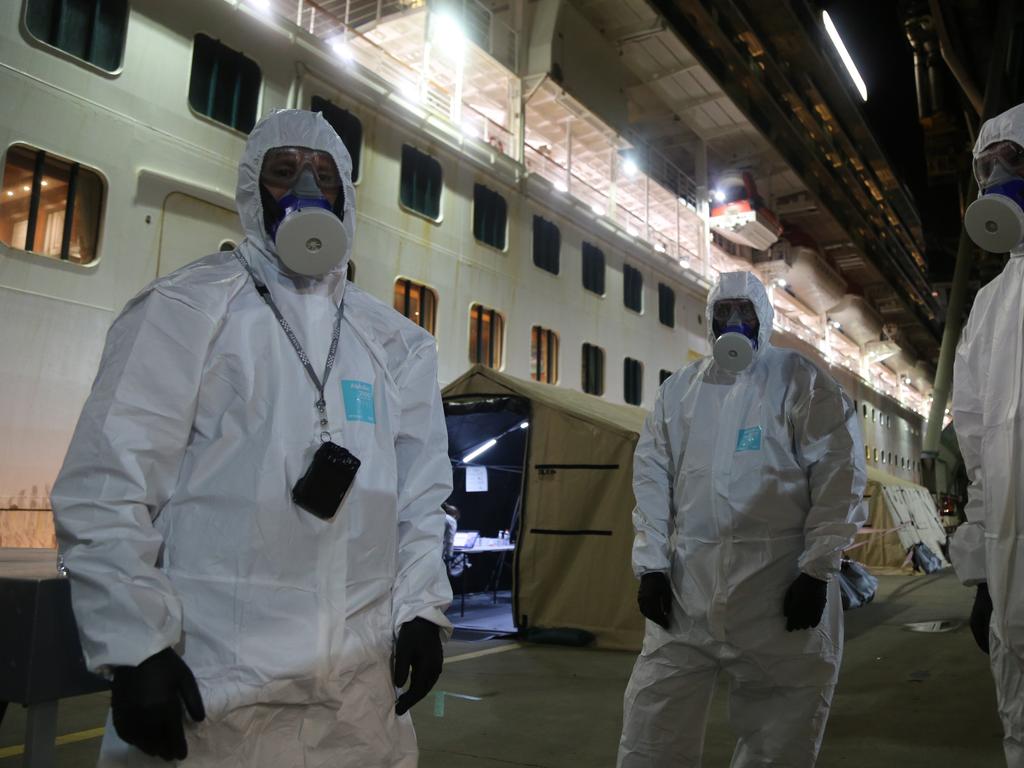 NSW detectives have raided the Ruby Princess to question the cruise ship's crew about the coronavirus scandal. Picture: AAP Image/NSW Police