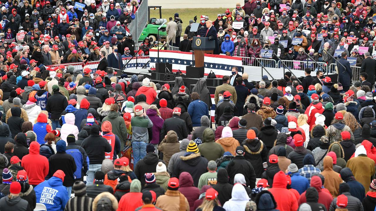 The scene in Waterford Township at Mr Trump’s rally. Picture: Mandel Ngan/AFP