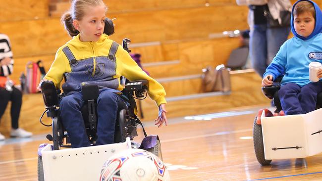 Powerchair football brought out the best in the young competitors.