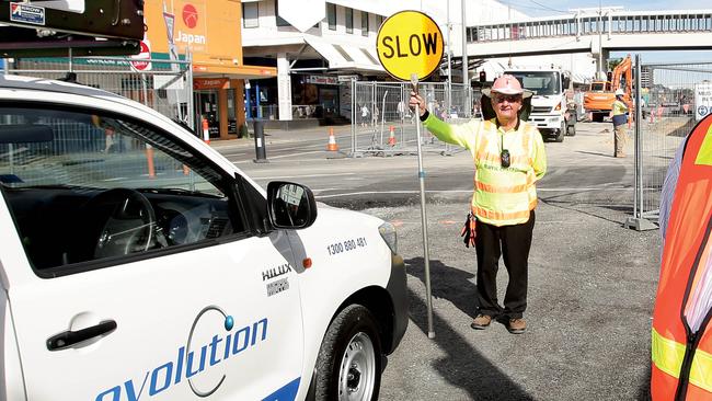 Evolution traffic control on the Gold Coast during building of the first stage of the light rail.