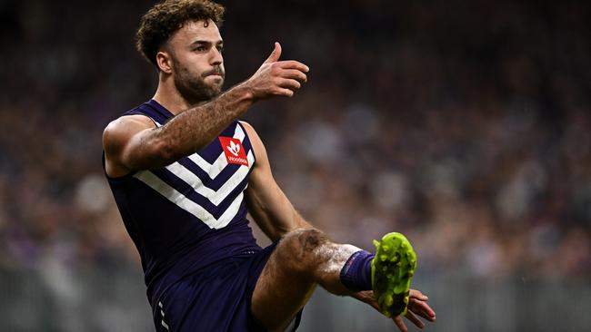 Griffin Logue will hold down a key defensive post at his new club North Melbourne. Picture: Getty Images