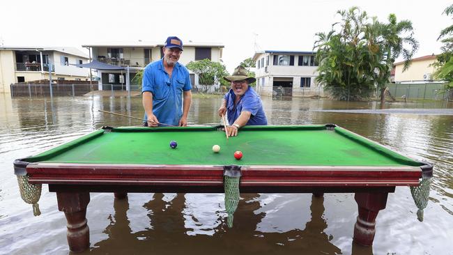 Rickie Liddle and Michael Moschella make the most of a bad situation. Picture: Adam Head