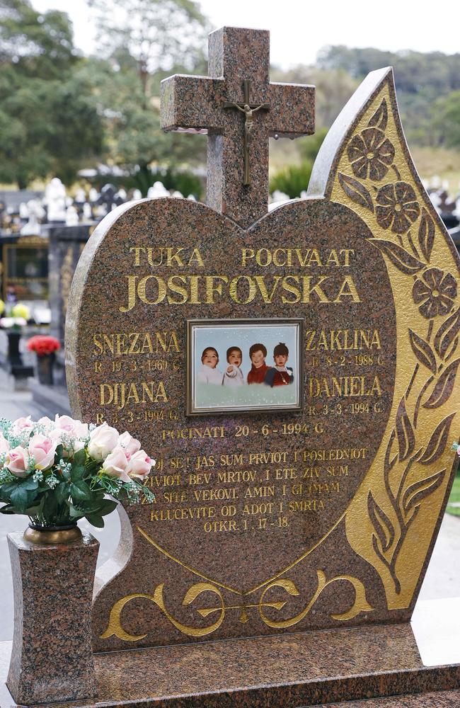 The grave of Snezana, Zaklina, Daniela and Dijana at Wollongong Lawn Cemetery. Picture: Sam Ruttyn