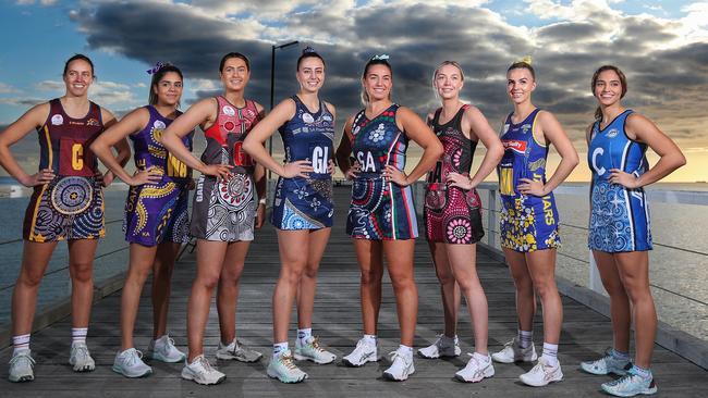 Garville captain Jordyn Adams (third from left) has re-signed with the club for 2023. Picture: Netball SA/Sarah Reed