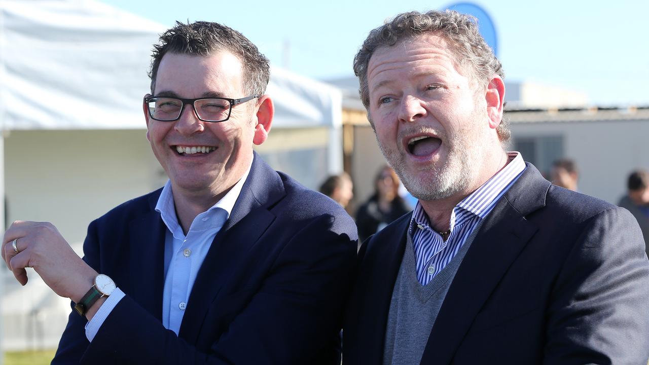 David Fox and Premier Daniel Andrews at Avalon Airport in 2017. Picture: Mike Dugdale