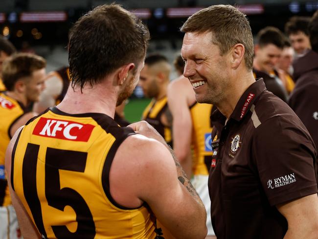 The Hawks are well and truly flying. Picture: Michael Willson/AFL Photos via Getty Images