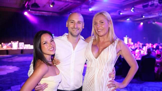 Anna Adams, Paul Adams and Autumn Adams at the 2024 Restaurant and Catering Hostplus Awards for Excellence Queensland and Northern Territory at The Star Gold Coast on Monday night. Picture: Portia Large.