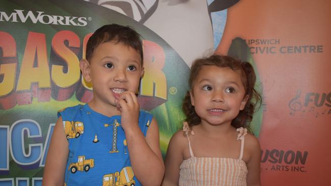 Niko Morn and Ava Minoneti at Madagascar A Musical Adventure Jr. presented by Fusion Arts Inc and Ipswich Civic Centre. Photo: Georgie Walker