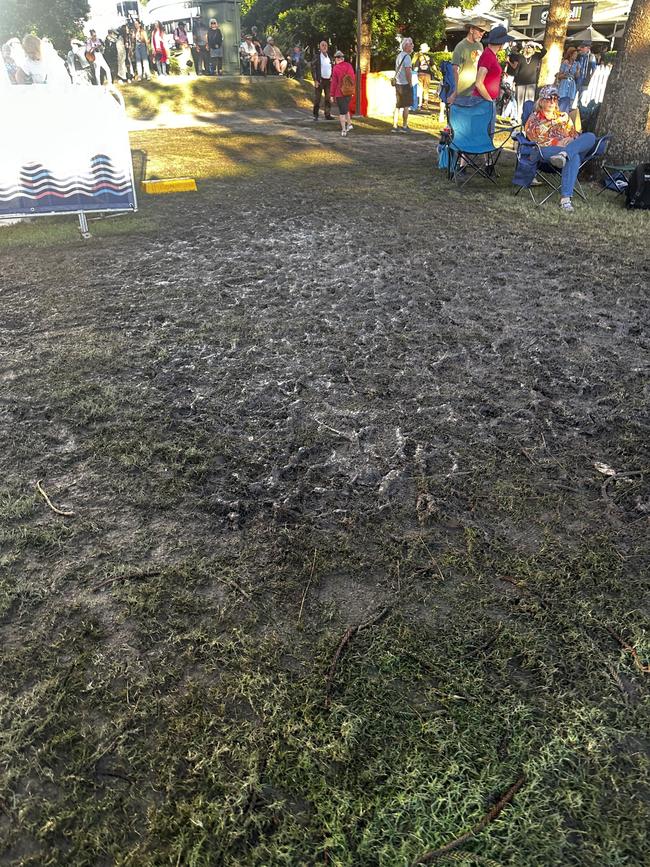 Muddy conditions at Blues on Broadbeach. Picture: Ann Wason Moore.