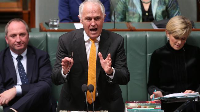 ‘You can laugh as much as you like,’ Malcolm Turnbull told opposition MPs in question time yesterday. And they did. Picture: Kym Smith