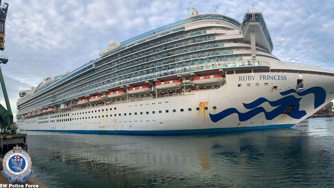 Carnival’s Ruby Princess leaves Port Kembla in Wollongong. Picture: AAP.