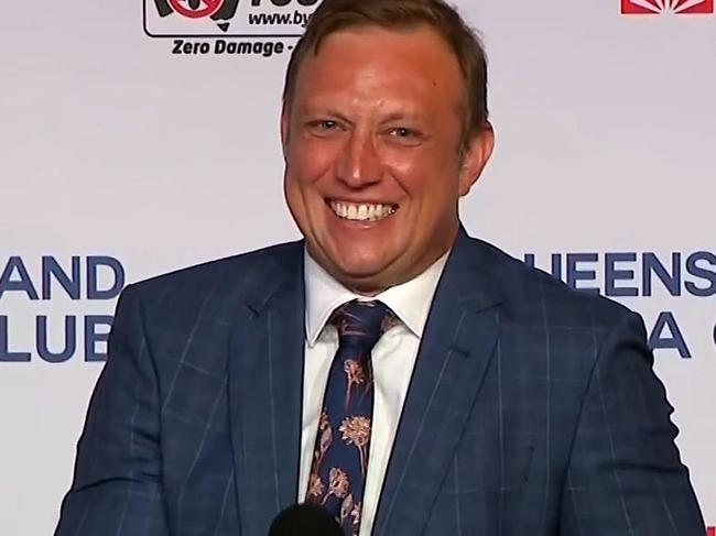 06-02-2024 - Queensland Premier Steven Miles laughs off a question about youth crime at the Queensland Media Club. Picture: Sky News Australia