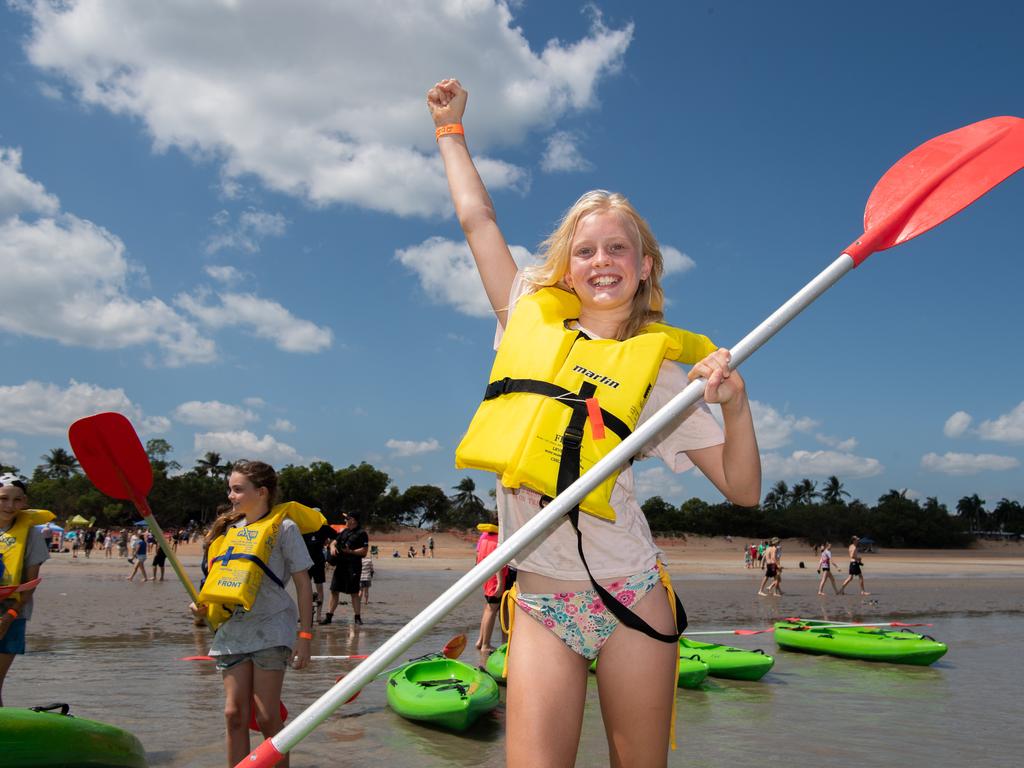Charlotte Wright at the Darwin Beer Can Regatta at Mindil Beach, 2024. Picture: Pema Tamang Pakhrin
