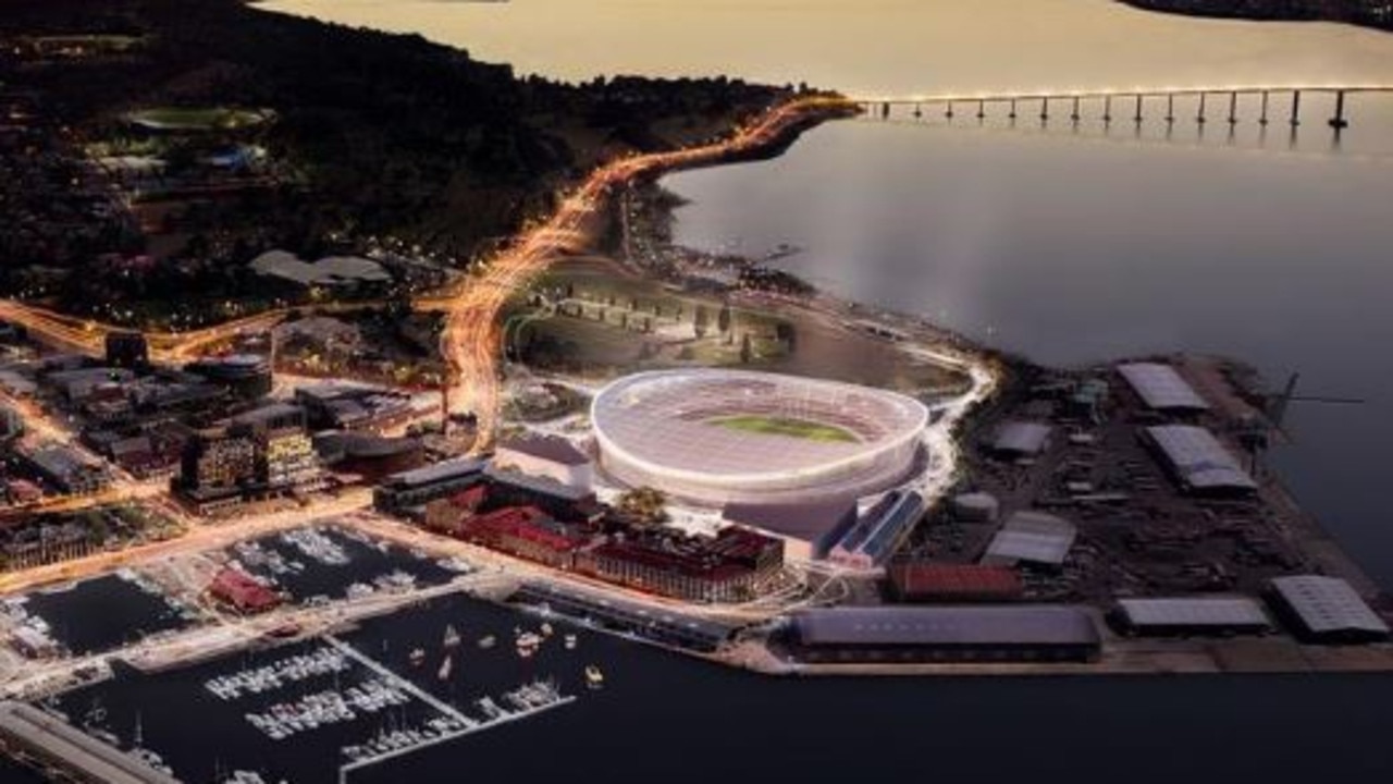 $240 million for a football stadium in Hobart . Supplied Tasmania AFL Tasmania Devils AFL stadium