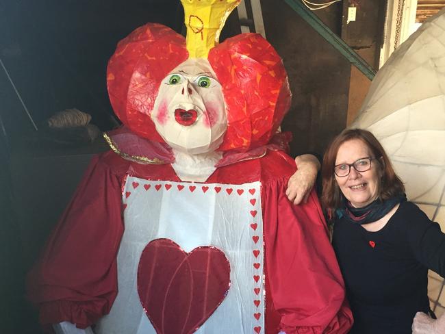 The Lantern Parade's Jyllie Jackson with The  Queen of Hearts.