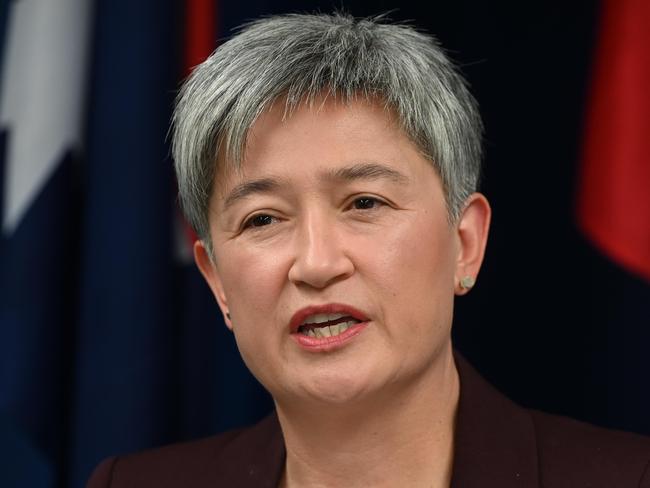 ADELAIDE, AUSTRALIA - NewsWire Photos April 11, 2023: The Minister for Foreign Affairs, Senator the Hon Penny Wong, and Minister for Trade and Tourism, Don Farrell, are in Adelaide today and held a joint press conference. The Australian Government has reached an agreement with China that creates a pathway towards resolving the dispute over Australian barley.Picture: NCA NewsWire / Naomi Jellicoe