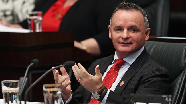 Labor MP David O'Byrne during question time. Picture: LUKE BOWDEN