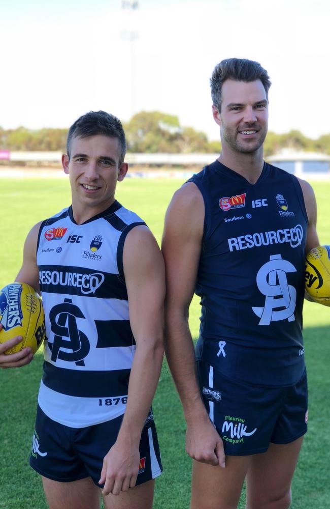 New South Adelaide captains Joel Cross and Keegan Brooksby. Picture: Supplied.