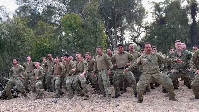 New Zealand soldiers perform the Haka Tu before Exercise Talisman Sabre 2023 in this still image from a video. Picture: Supplied