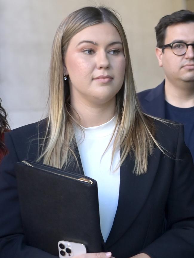 Brittany Higgins outside court. Picture: NCA NewsWire / Jeremy Piper