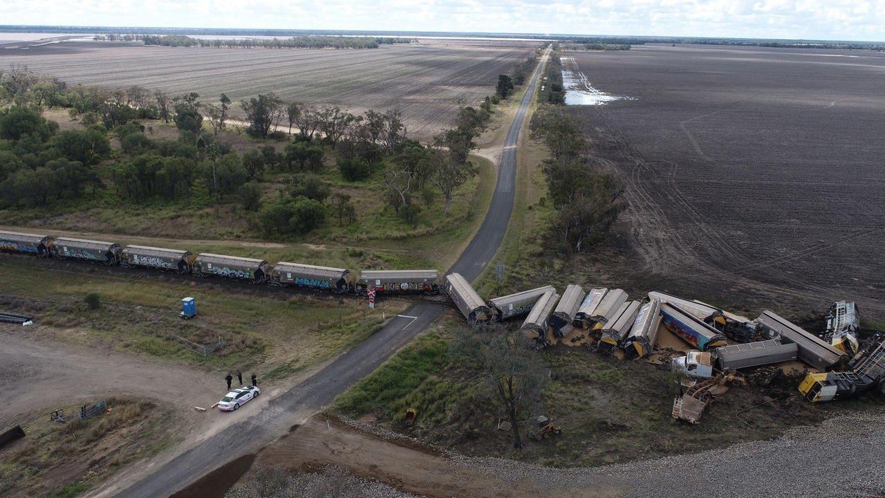 The aftermath of the crash involving a truck and a train at Toobeah. Picture: ATSB