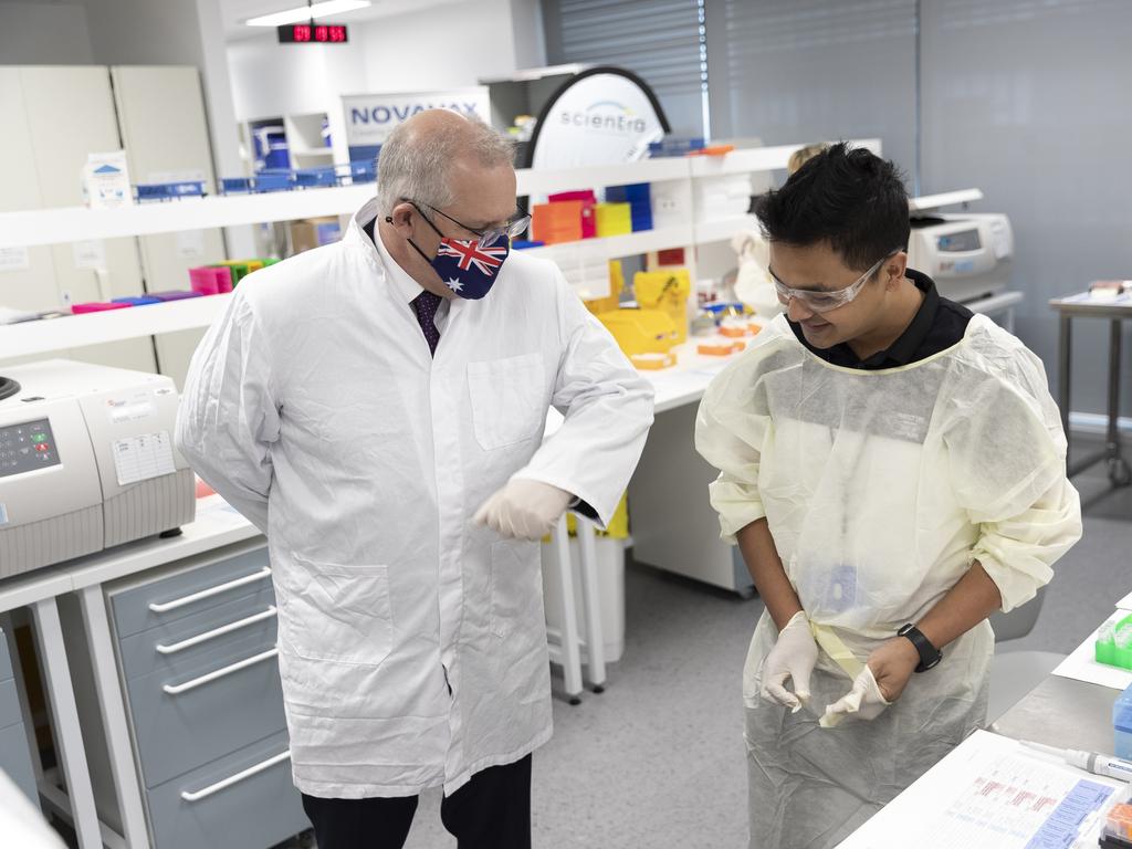 A worker is pictured at the Scientia Clinical Research Ltd lab in Randwick. Picture: Pool/Getty Images