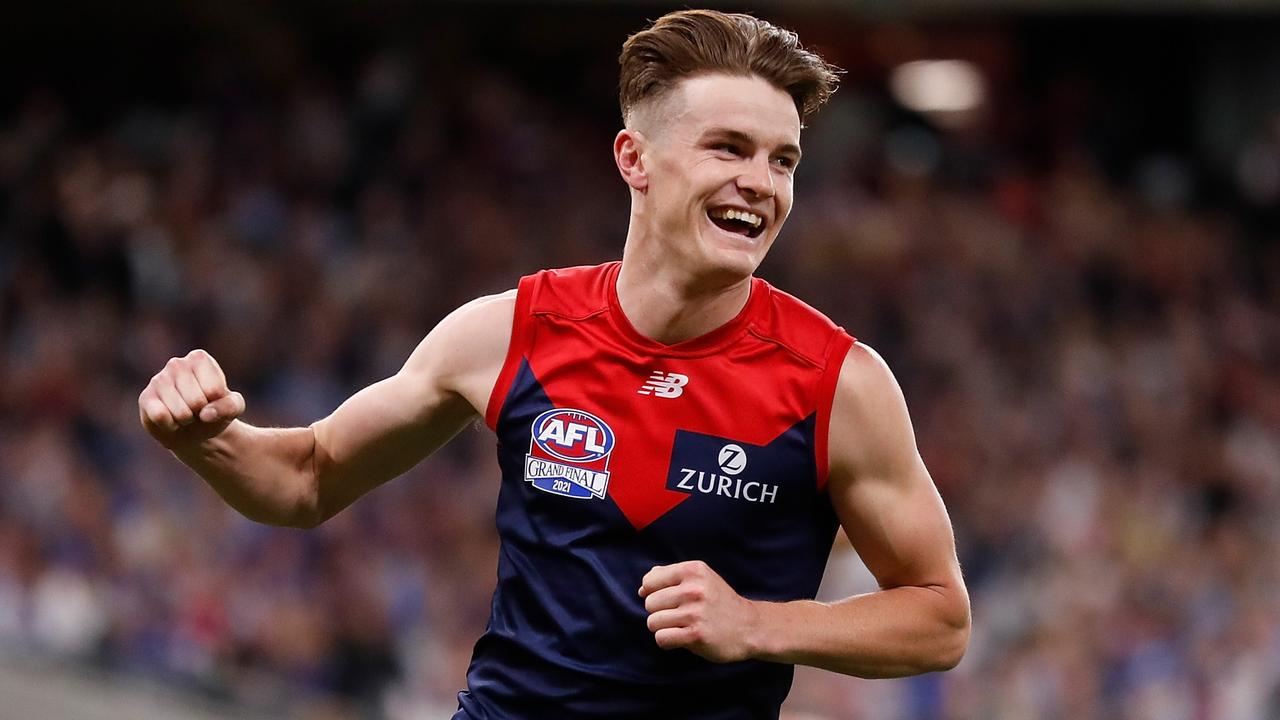 Bayley Fritsch was the Demons’ chief destroyer up forward. Picture: AFL Photos/Getty Images