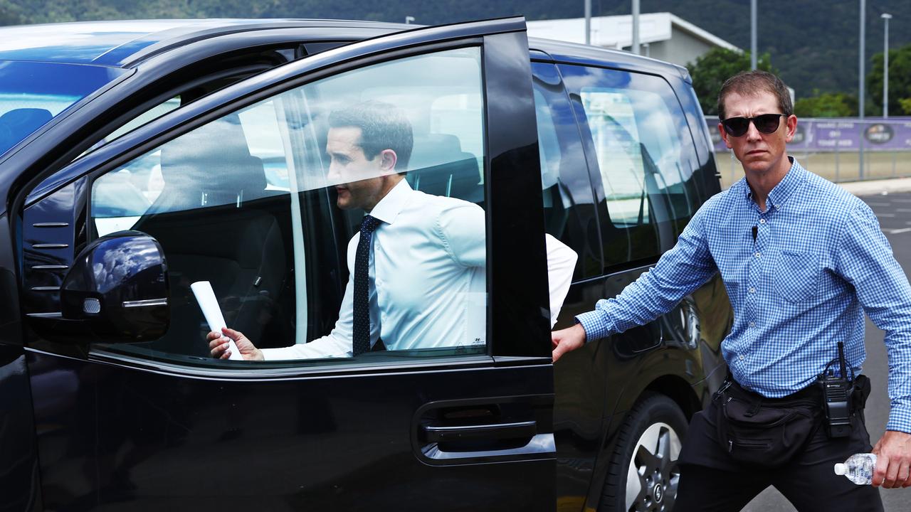 Opposition leader David Crisafulli departs the Southside Comets Football Club in Cairns. Picture: Brendan Radke