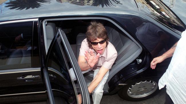 FEBRUARY 03, 2003: Mick Jagger from the Rolling Stones arriving at Tedder Avenue to have lunch.